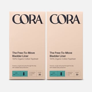 Cora Organic Bladder Long Liners, 30 ct. (2-Pack)