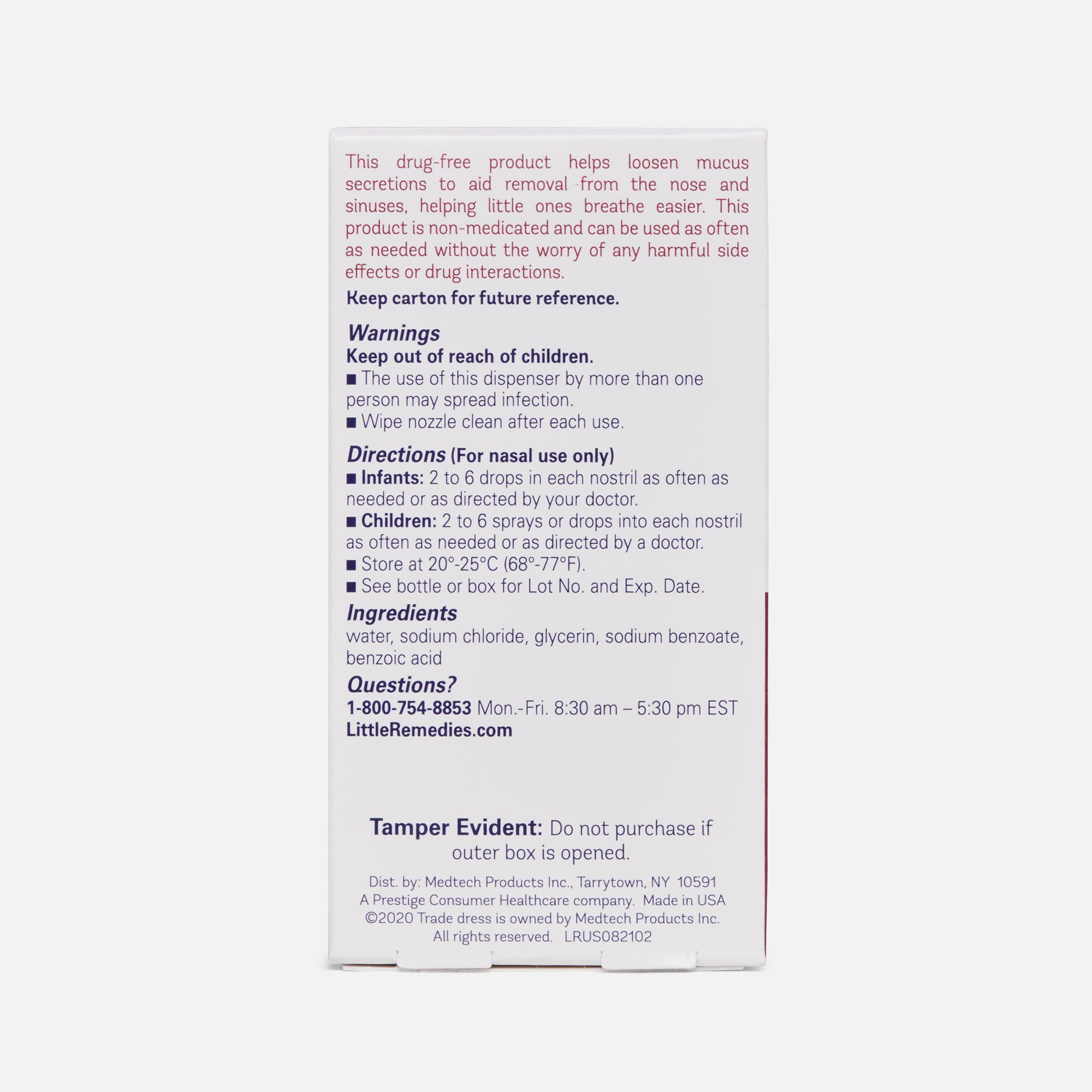 Little Remedies For Noses Saline Spray, .5 oz., , large