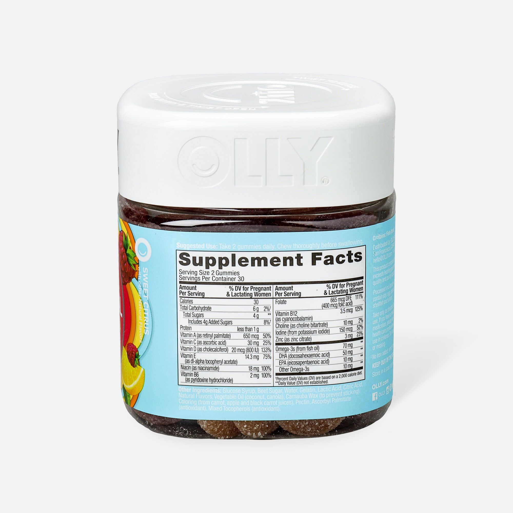 OLLY The Essential Prenatal Gummy Multivitamin, Sweet Citrus, 30 Day Supply, 60ct. (2-Pack), , large
