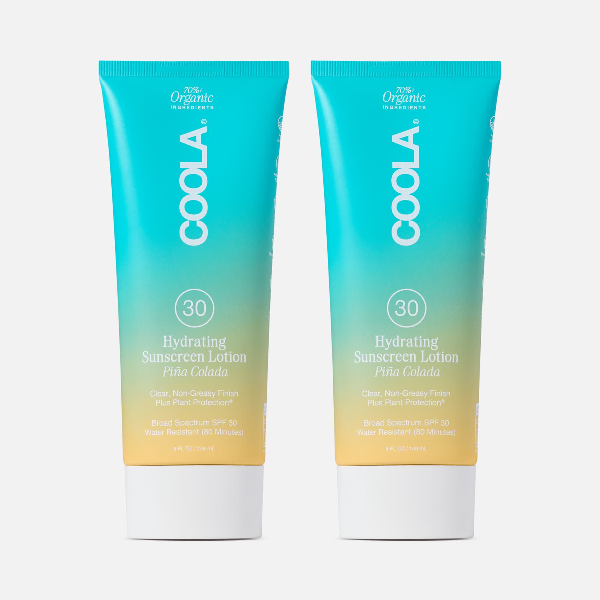 COOLA® Classic Body Organic Sunscreen Lotion, SPF 30, Pina Colada, 5 fl. oz. (2 pack)
