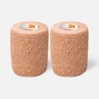 Nexcare No Hurt Self-Adherent Wrap, 3 in x 80 in, Tan (2-Pack), , large