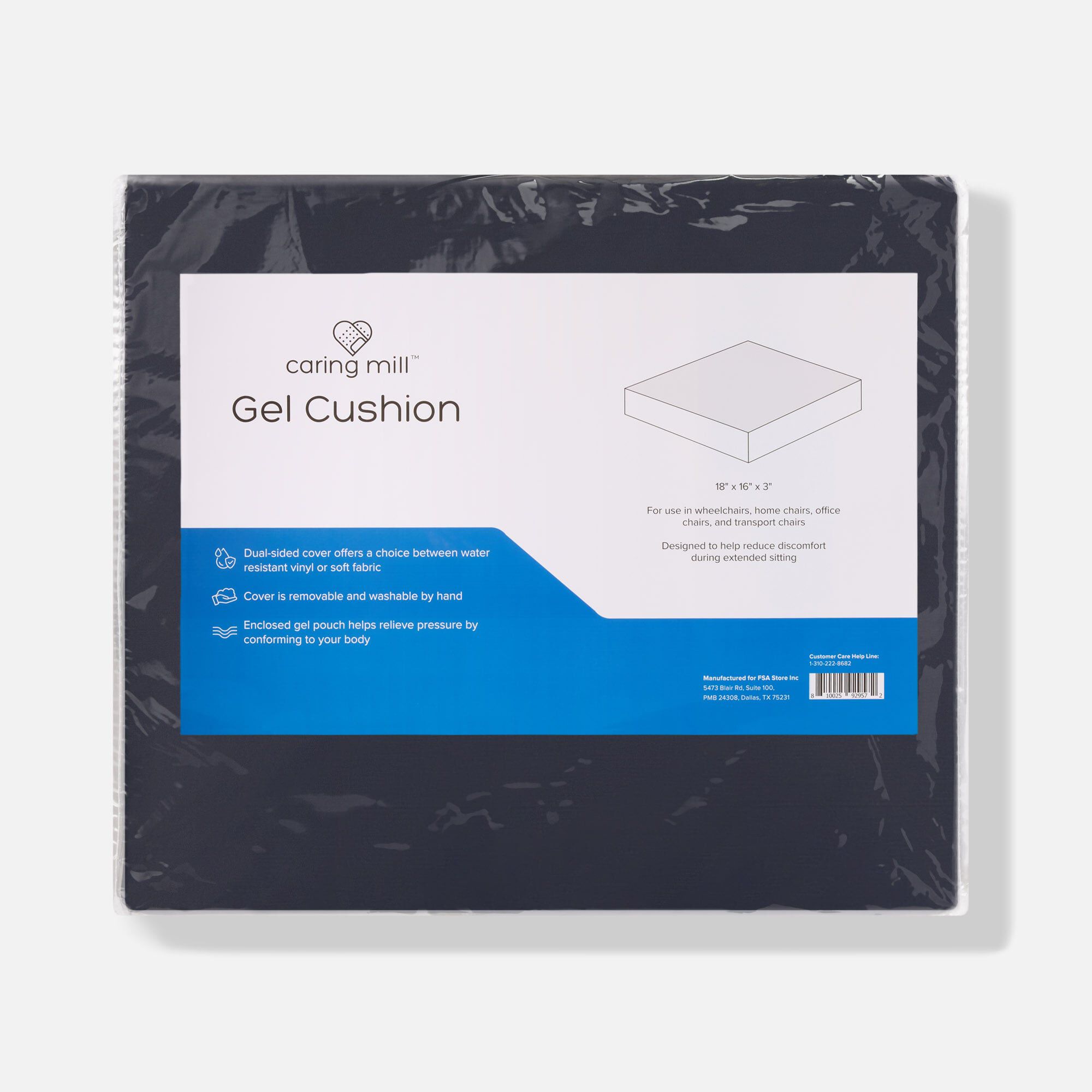 Caring Mill™ Gel Cushion 18" x 16" x 3"