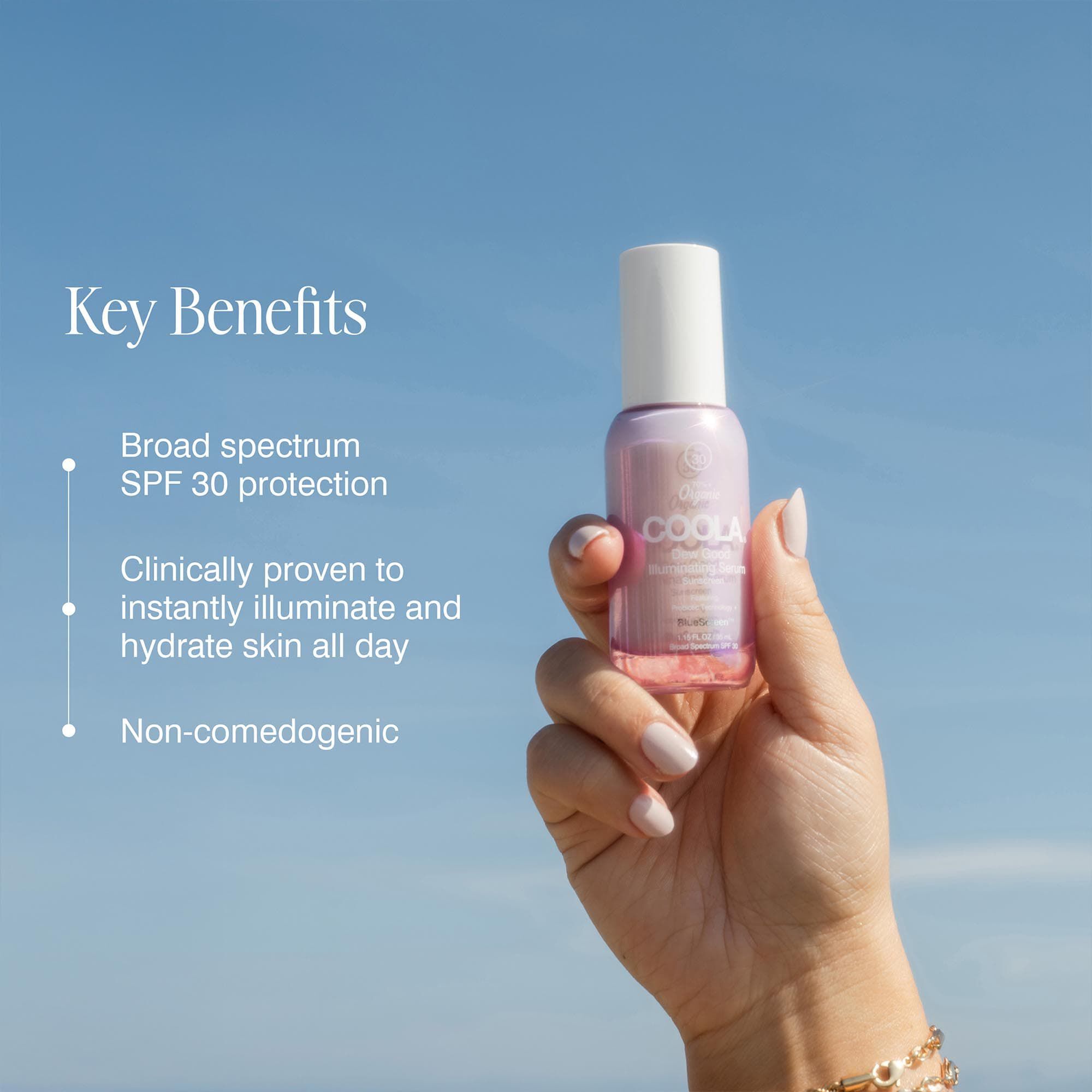 COOLA Dew Good Illuminating Serum Sunscreen with Probiotic Technology - SPF 30, 1 oz., , large