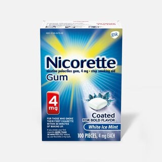 Nicorette Nicotine Gum, White Ice Mint, 4mg, , large