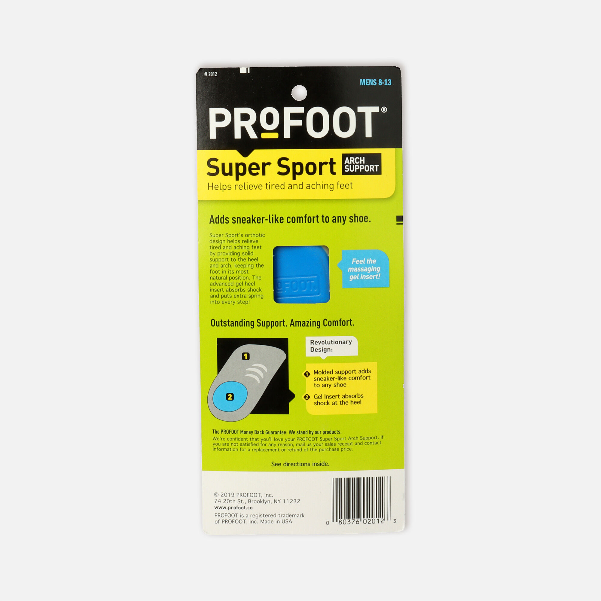 Profoot Care Super Sport Arch Support, Men's, 2 ct., , large