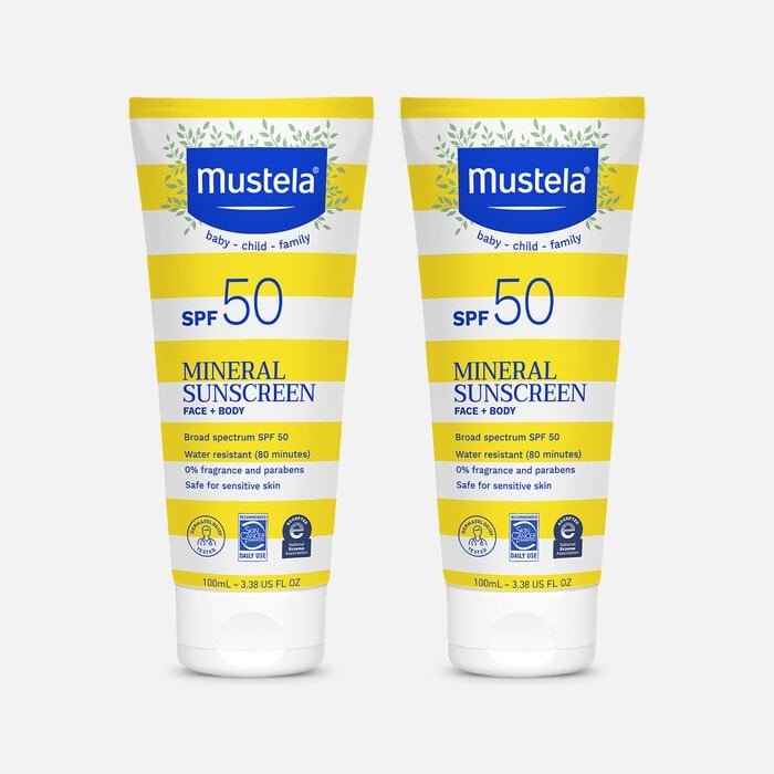Mustela Mineral Sunscreen Lotion, SPF 50, 3.38 oz. (2-Pack), , large