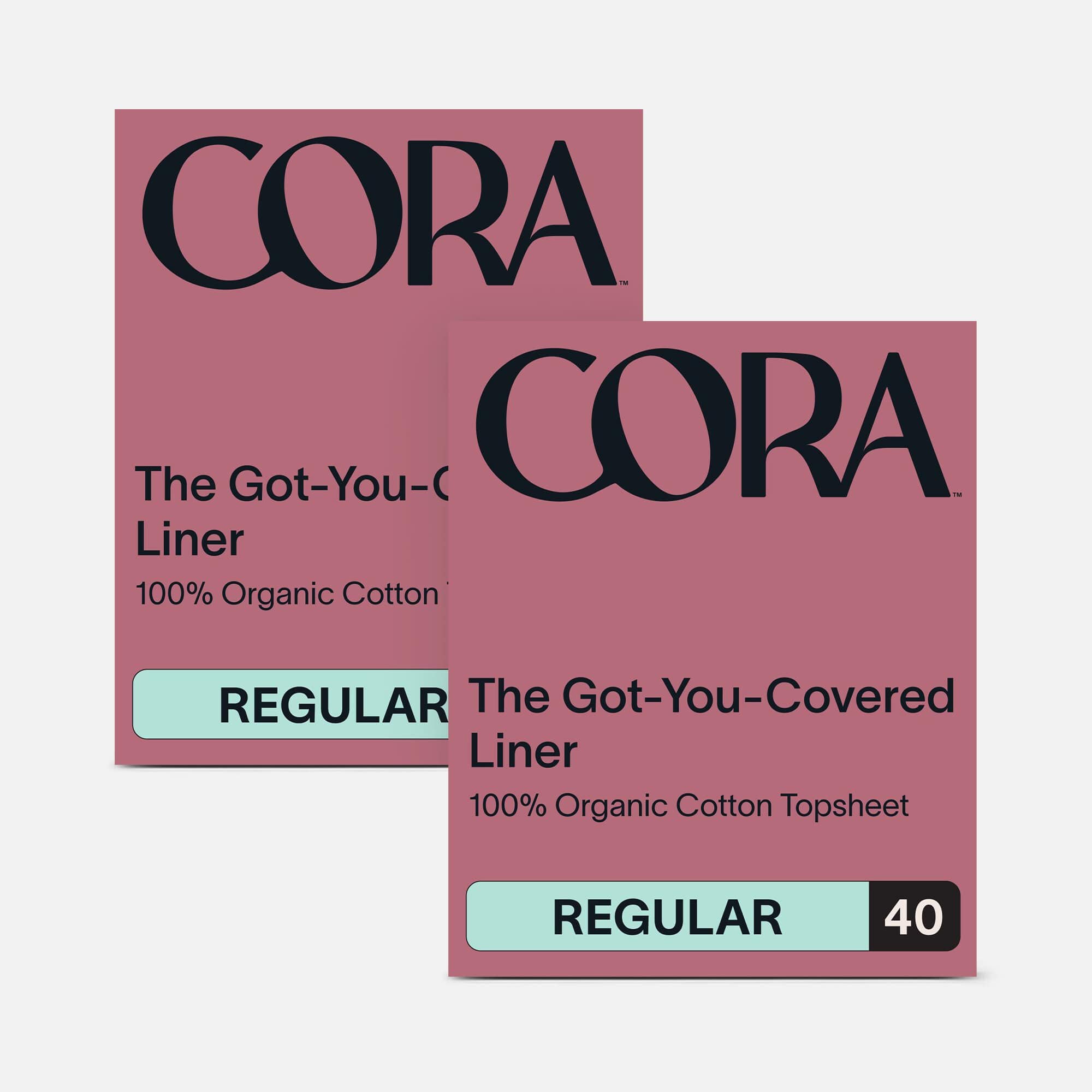 Cora Organic Cotton Ultra Thin Period Liners, 40 ct. (2-Pack)