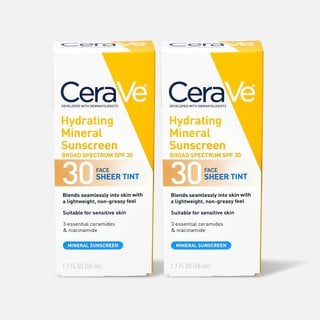 CeraVe Mineral Tinted Face Sunscreen SPF 30 1.7 oz. (2-Pack), , large