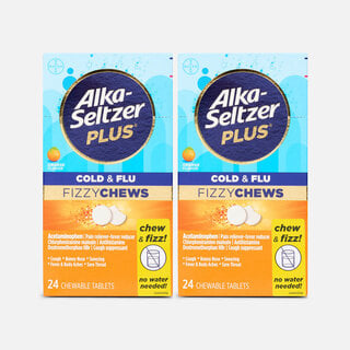 Alka-Seltzer Plus® Fizzy Chews Cold & Flu Fizzy Chews, Orange, 24 ct. (2-Pack), , large