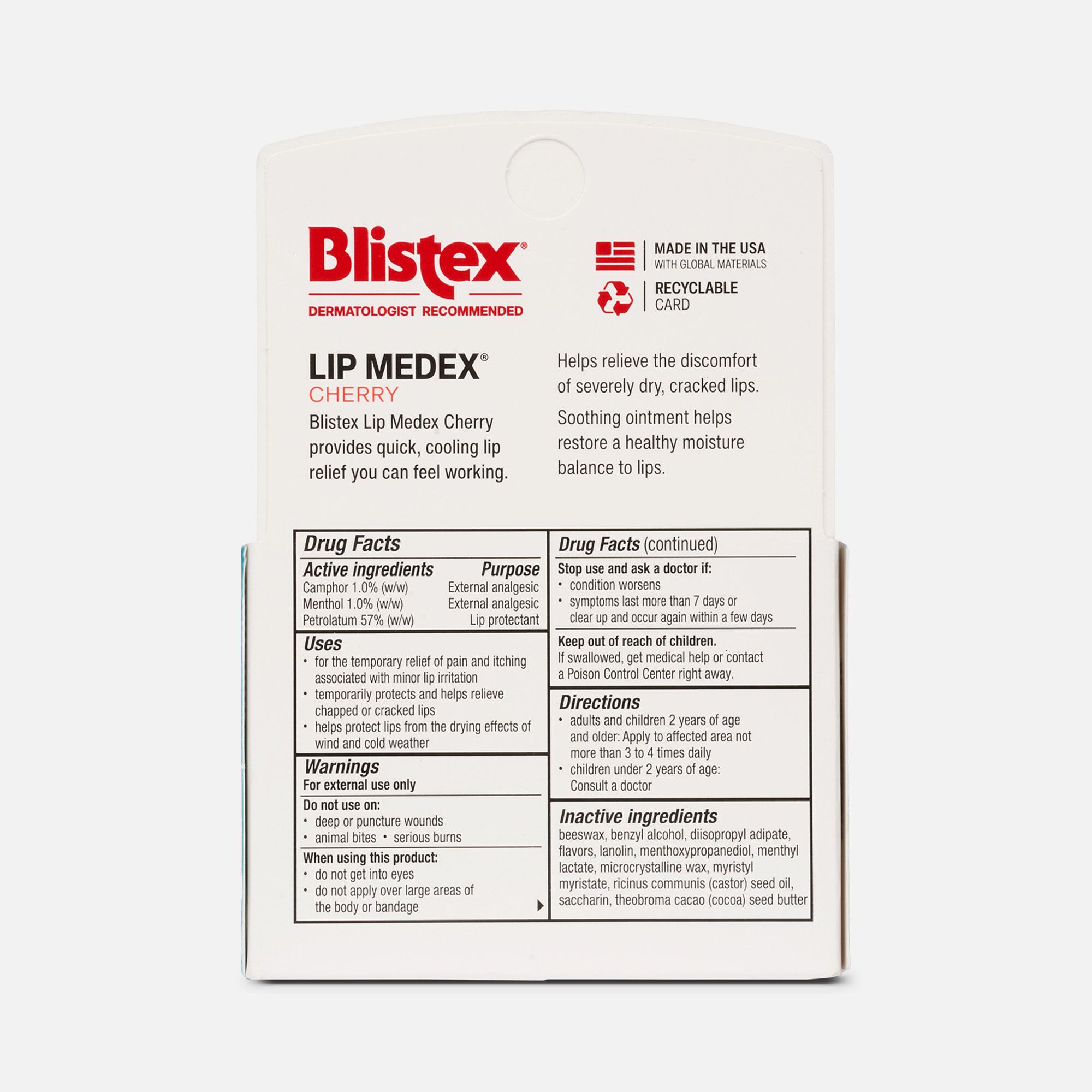 Blistex Lip Medex Cherry Tube 2-Pack .35 oz., , large