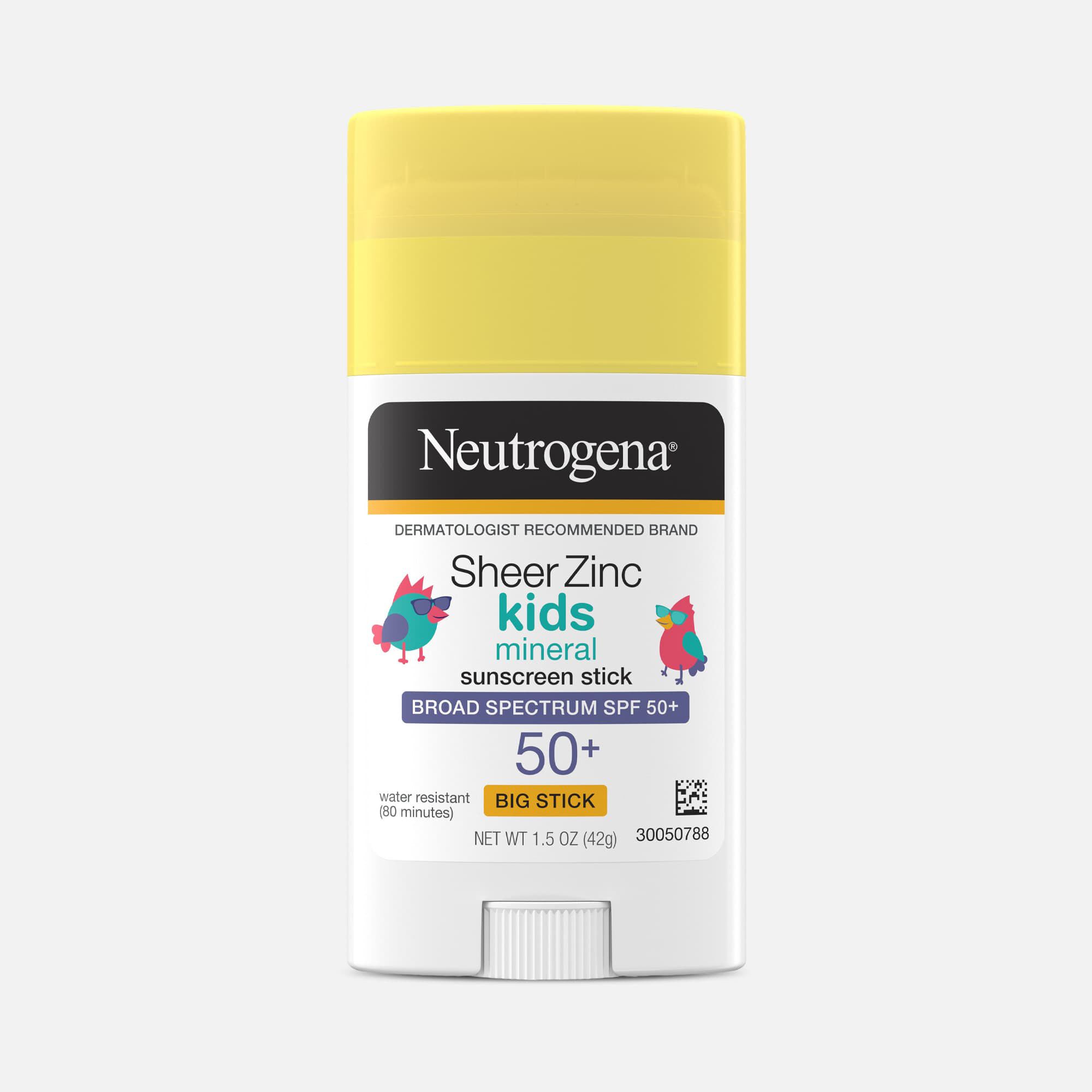 Neutrogena Sheer Zinc Kids Mineral Sunscreen Stick, SPF 50+, 1.5 oz., , large