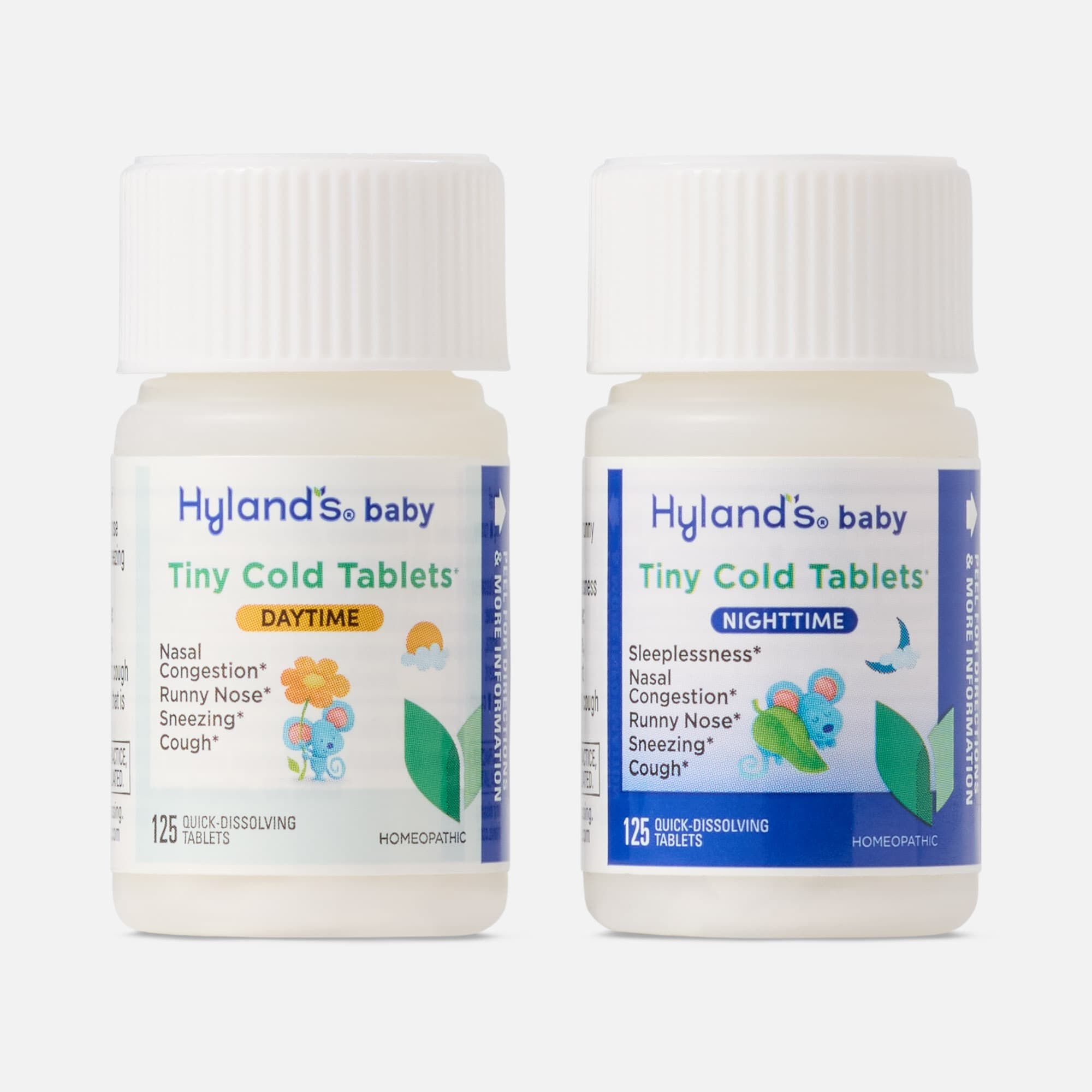 Hyland's Baby Tiny Cold Tablets Daytime & Nighttime Combo Pack, 2 x 125 ct., , large