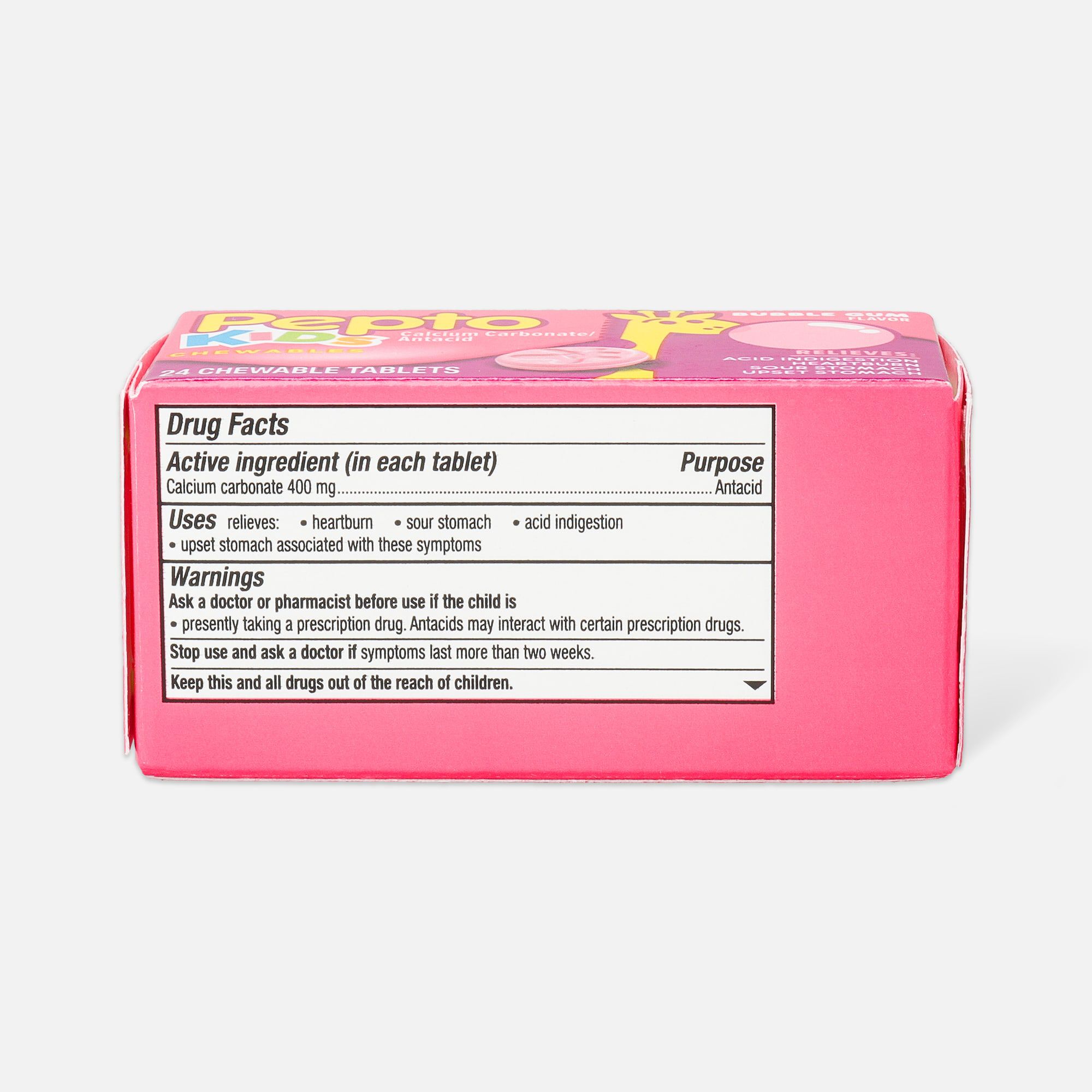 Pepto Kids Antacid Chewable Tablets, Bubble Gum, 24 ct., , large