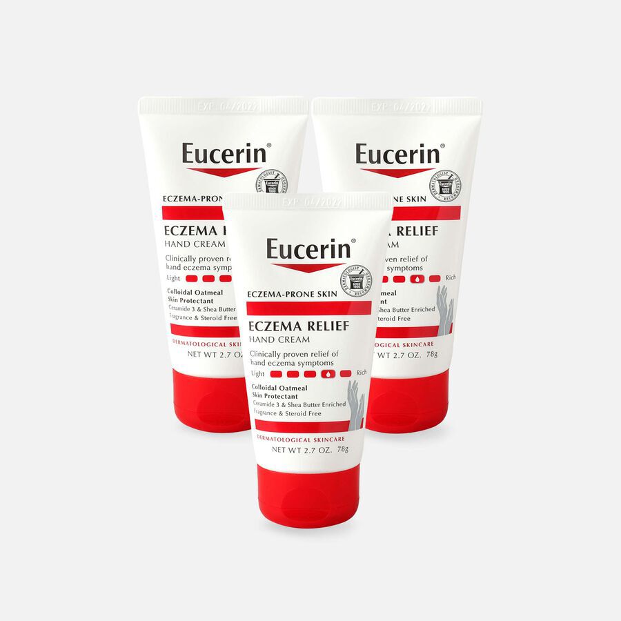 Eucerin Eczema Relief Hand Cream, 2.7 oz. (3-Pack), , large