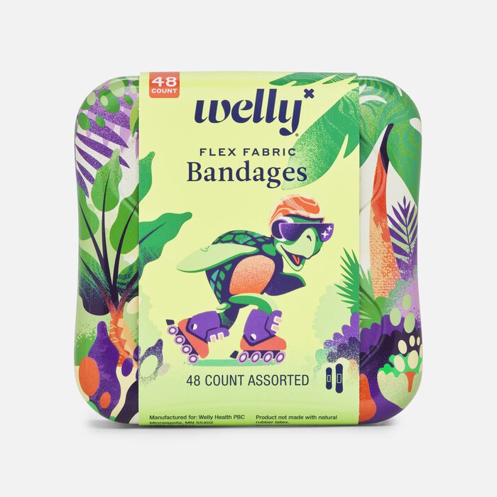 Welly Flex Fabric Bandages, Turtle Oasis, 48 ct., , large