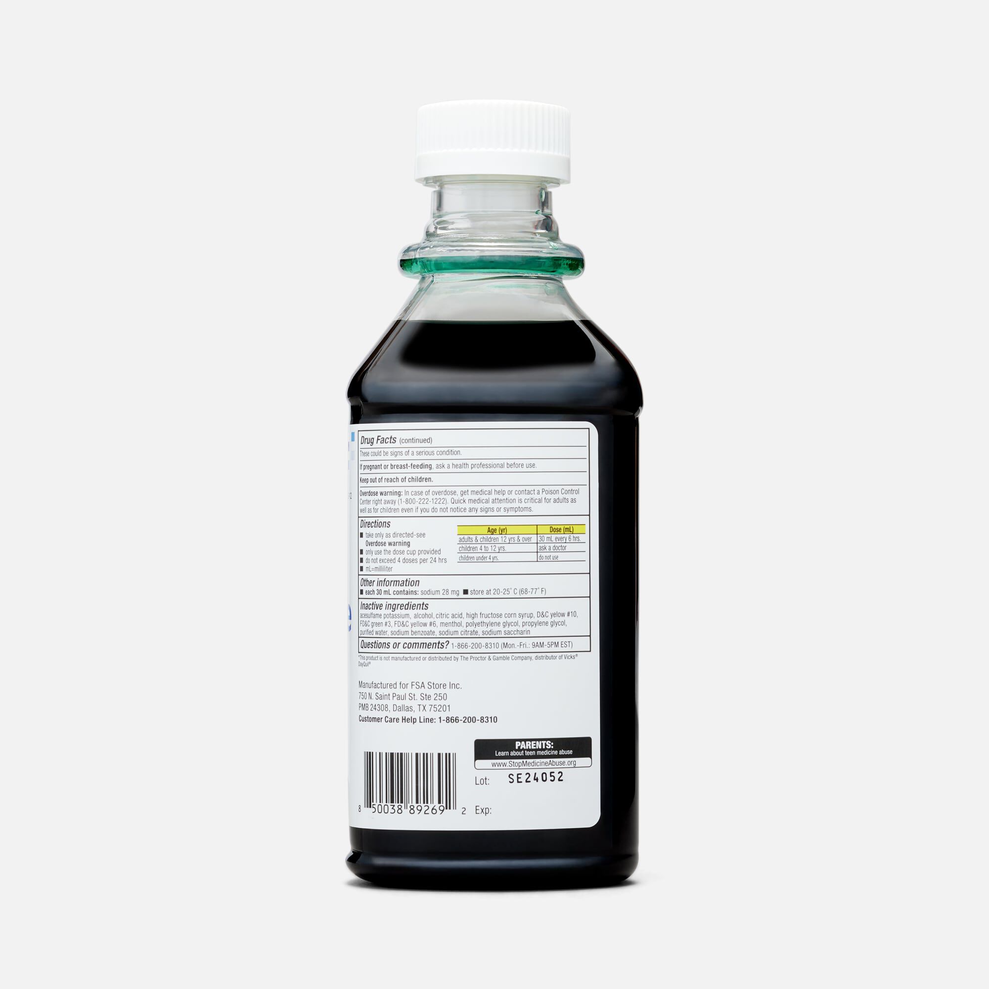 Caring Mill™ Night Time Cold & Flu Relief, Original Menthol Flavor, 12 fl oz., , large