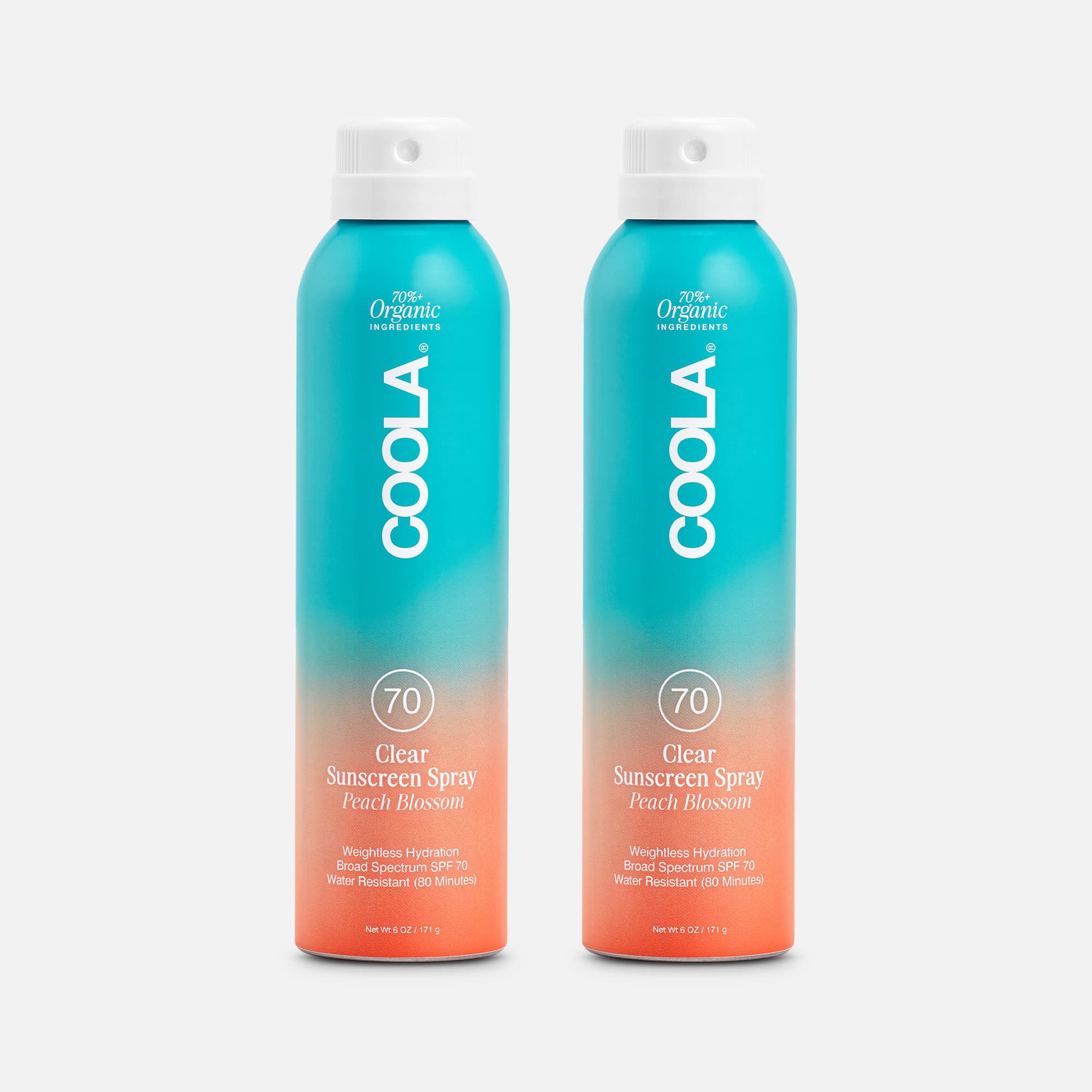 COOLA Classic Body Organic Sunscreen Spray SPF 70 Peach Blossom, 6 oz. (2-Pack), , large