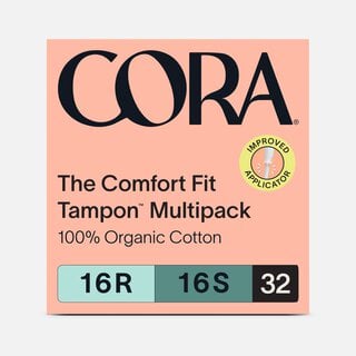 Cora Organic Cotton Applicator Tampons, Regular/Super, 32 ct.