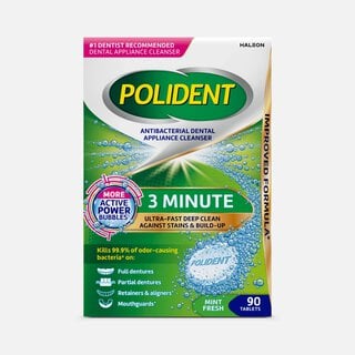 Polident 3 Minute Antibacterial Dental Appliance Cleanser Tablets, 90 ct., , large