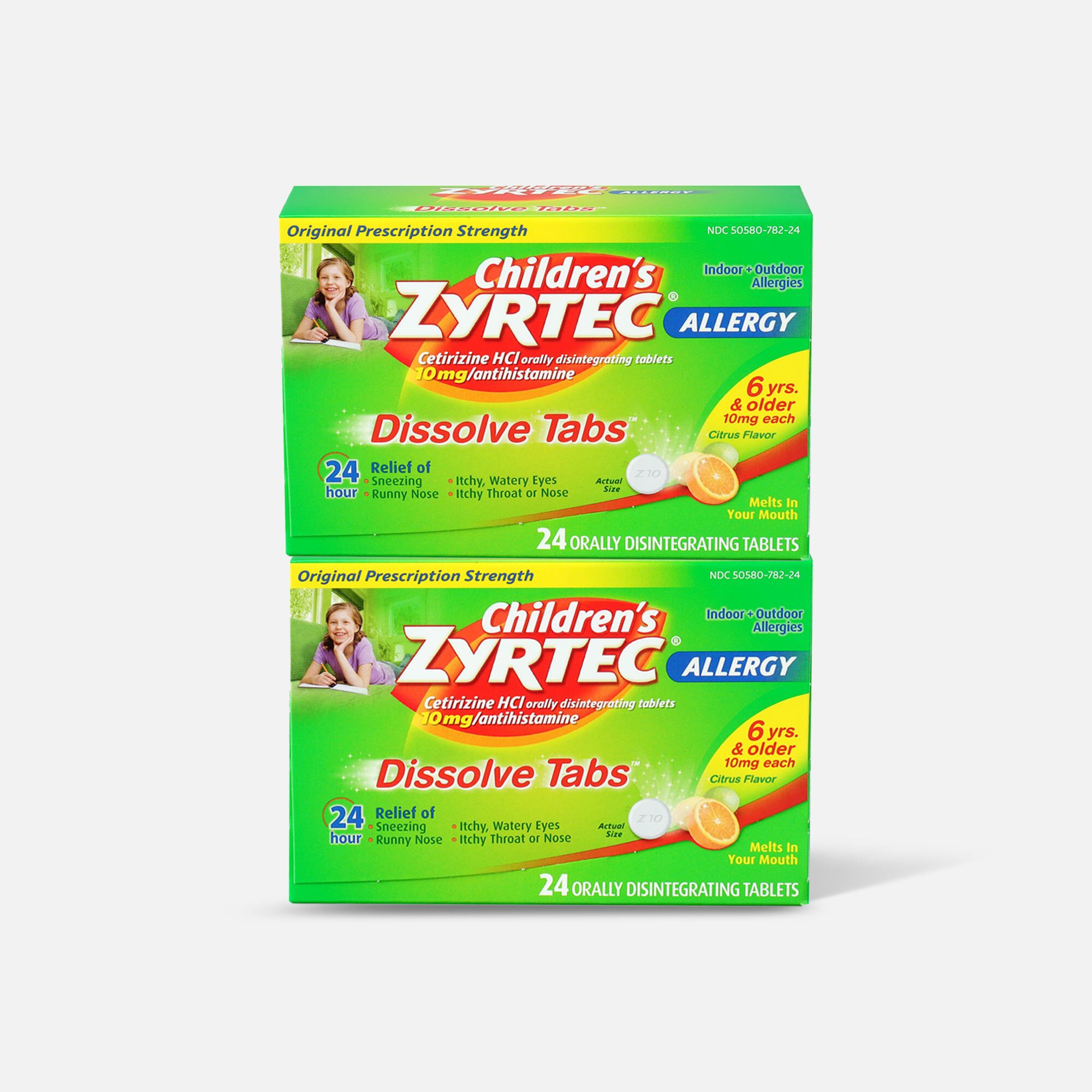 Children's Zyrtec 10mg Dissolve Tabs, Citrus Flavor, 24 ct. (2-Pack), , large