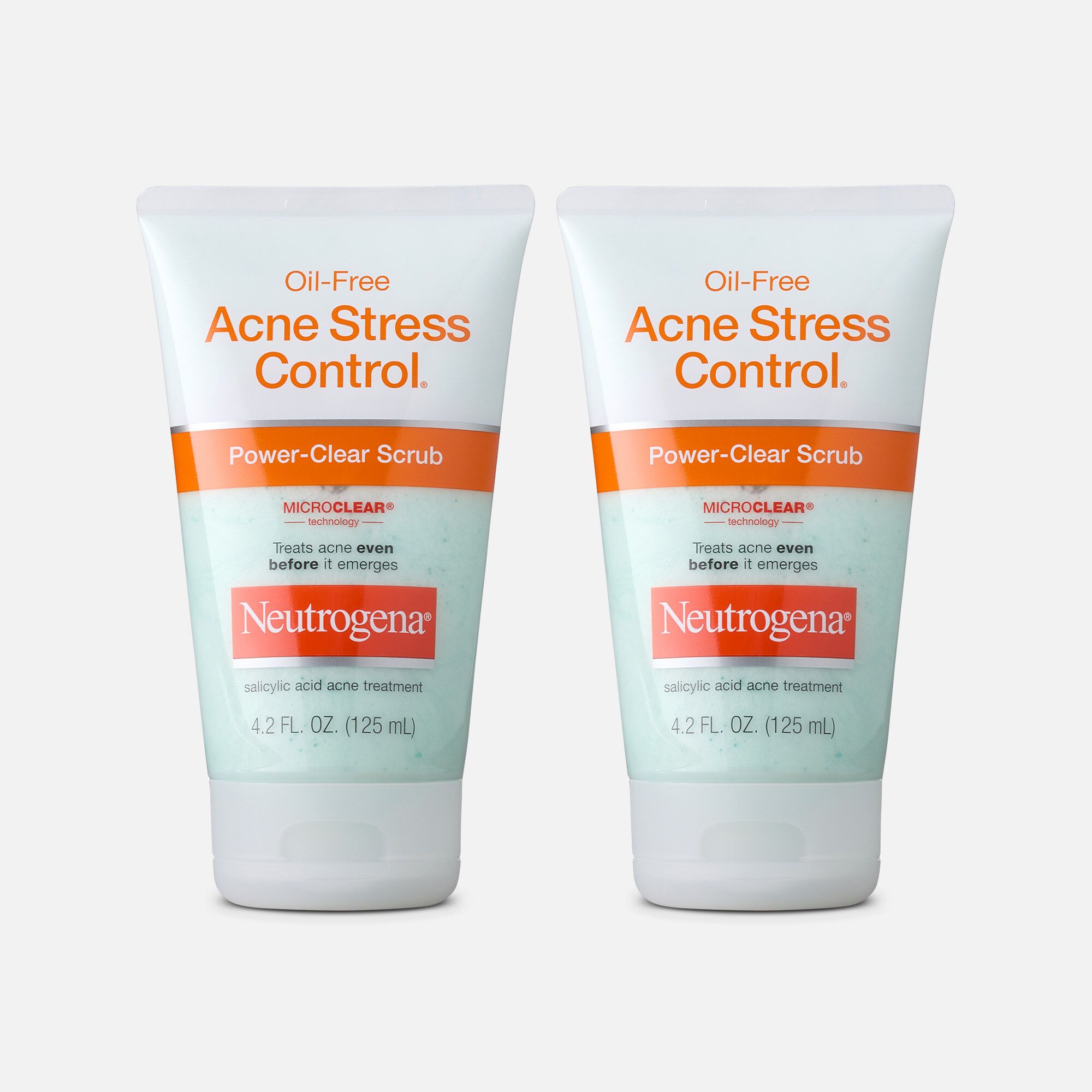 Neutrogena Oil-Free Acne Stress Control Power-Clear Scrub, 4.2 fl oz. (2-Pack), , large