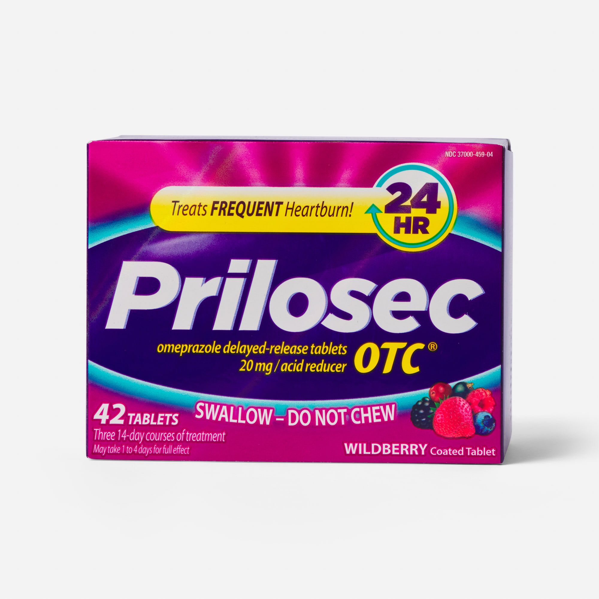 Prilosec OTC Heartburn Relief and Acid Reducer Tablets, Wildberry, 42 ct.