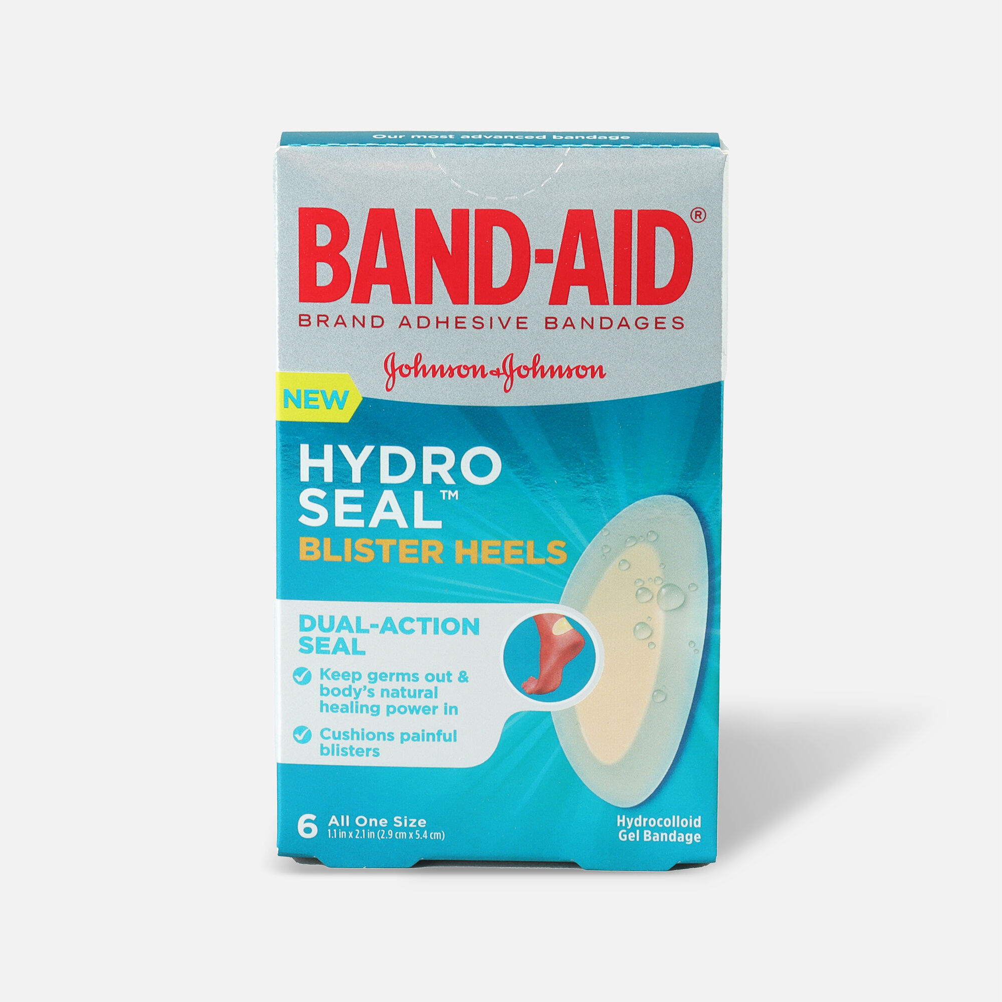 BAND-AID® Hydro Seal Adhesive Bandages for Heel Blisters, 6 ct., , large