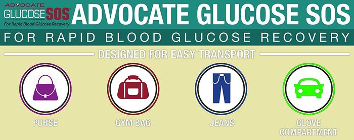 Advocate Glucose SOS Powder, Fruit Medley, 3.3 oz., , large