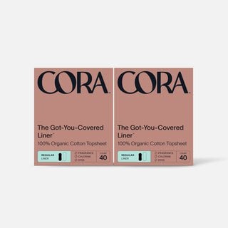 Cora Organic Cotton Ultra Thin Period Liners, 40 ct. (2-Pack), , large