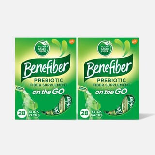 Benefiber On The Go Prebiotic Daily Fiber Supplement Powder Sticks, For Digestive Health, Unflavored, 28 ct. (2-Pack), , large