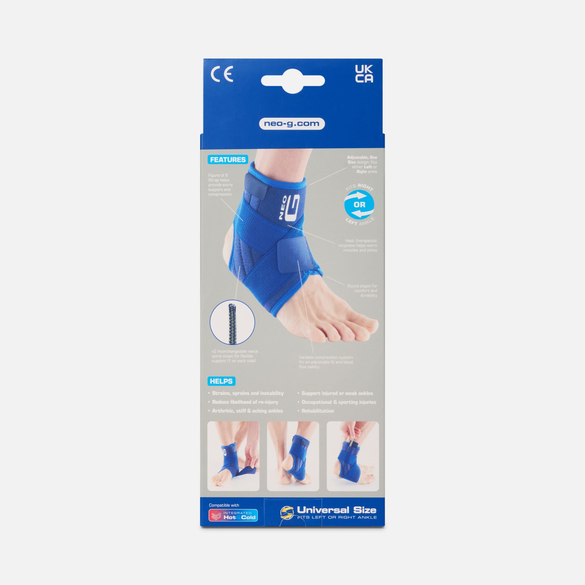 Neo G Stabilized Ankle Support with Figure of 8 Strap, One Size, , large
