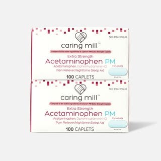 Caring Mill™ Extra Strength Acetaminophen PM Caplets, 100 ct. (2-Pack)