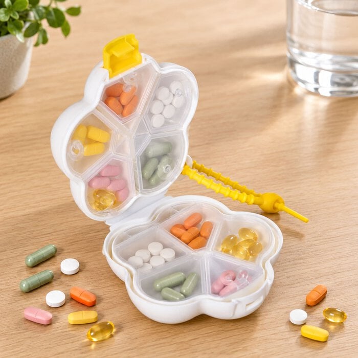 Caring Mill™ Pill Organizer, Flower Shaped, , large