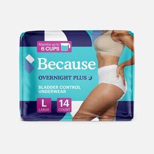 Because Overnight Plus Bladder Control Underwear, Large, 14 ct.