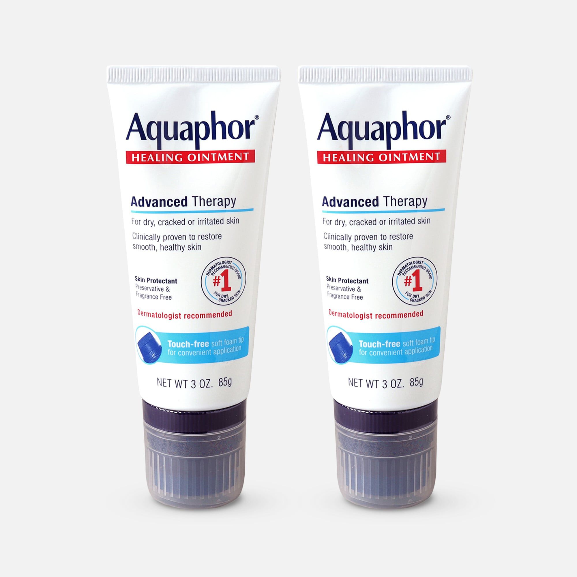 Aquaphor Healing Ointment with Touch-Free Applicator, 3 oz. (2-Pack)