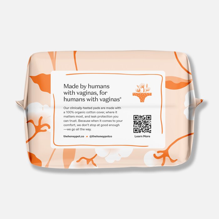 The Honey Pot 100% Organic Top Sheet Non Herbal Menstrual Pads, , large