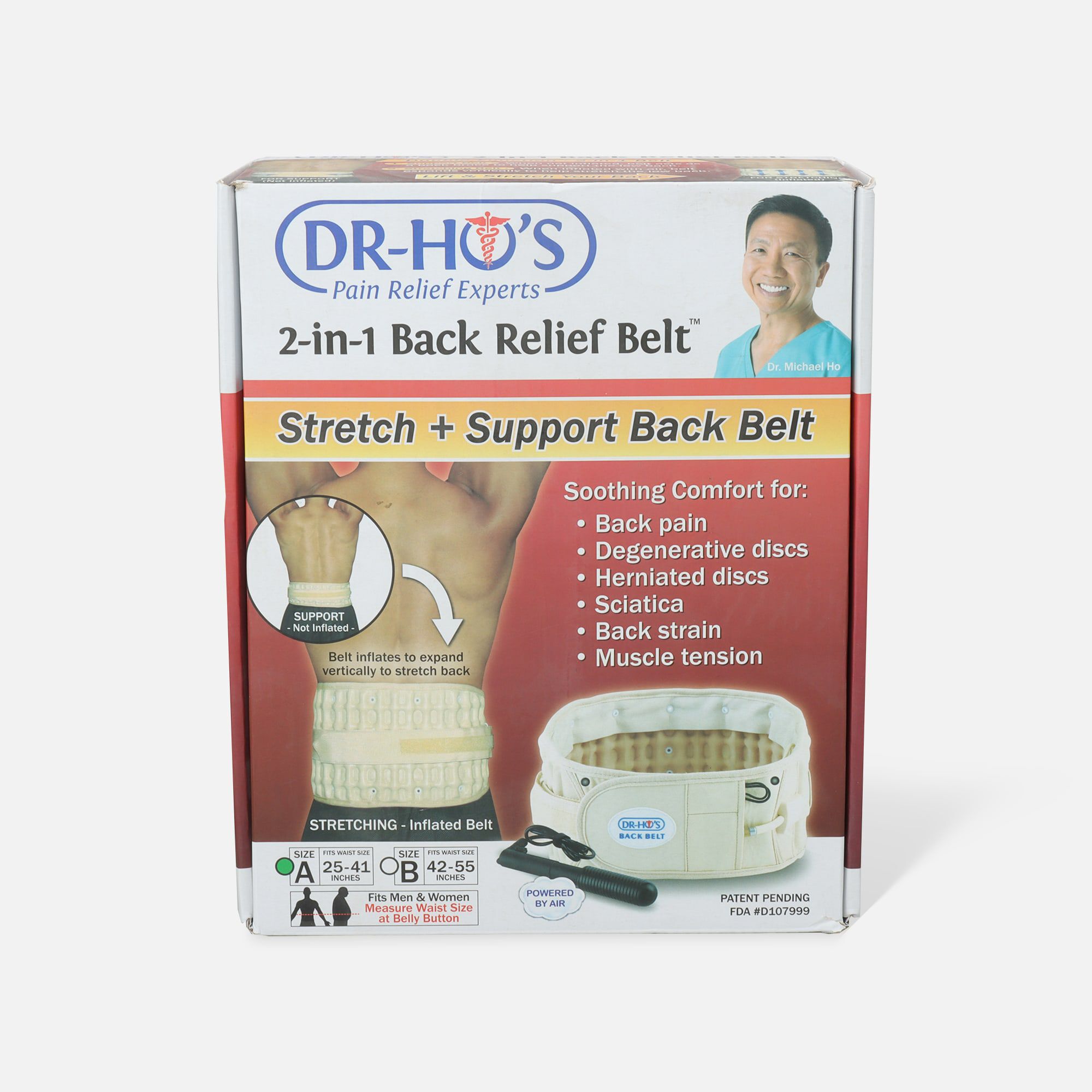 DR-HO'S 2-in-1 Back Decompression Belt (Size A 25" to 41"), , large