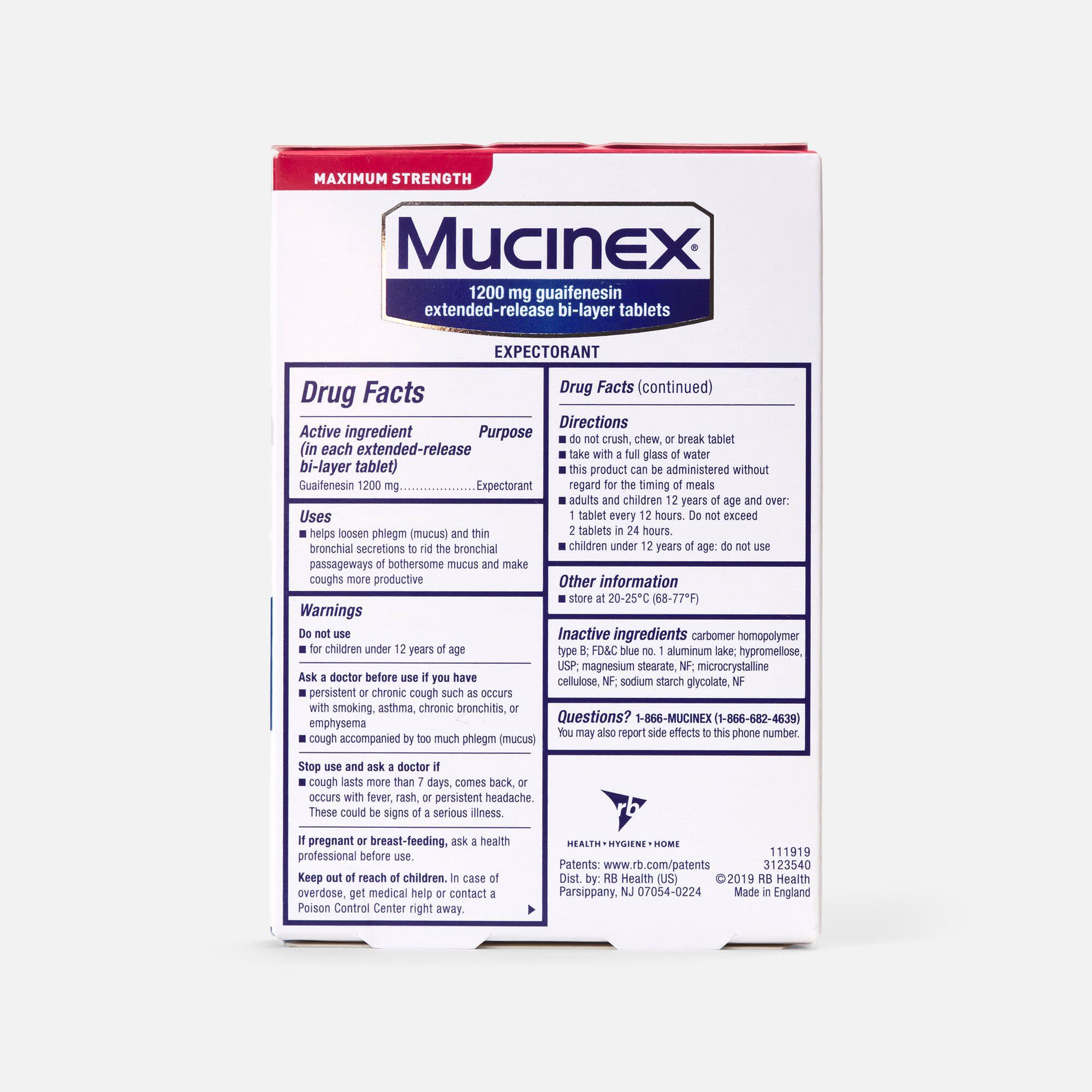 Mucinex Maximum Strength 12-Hour Chest Congestion Expectorant Tablets, 28 ct., , large