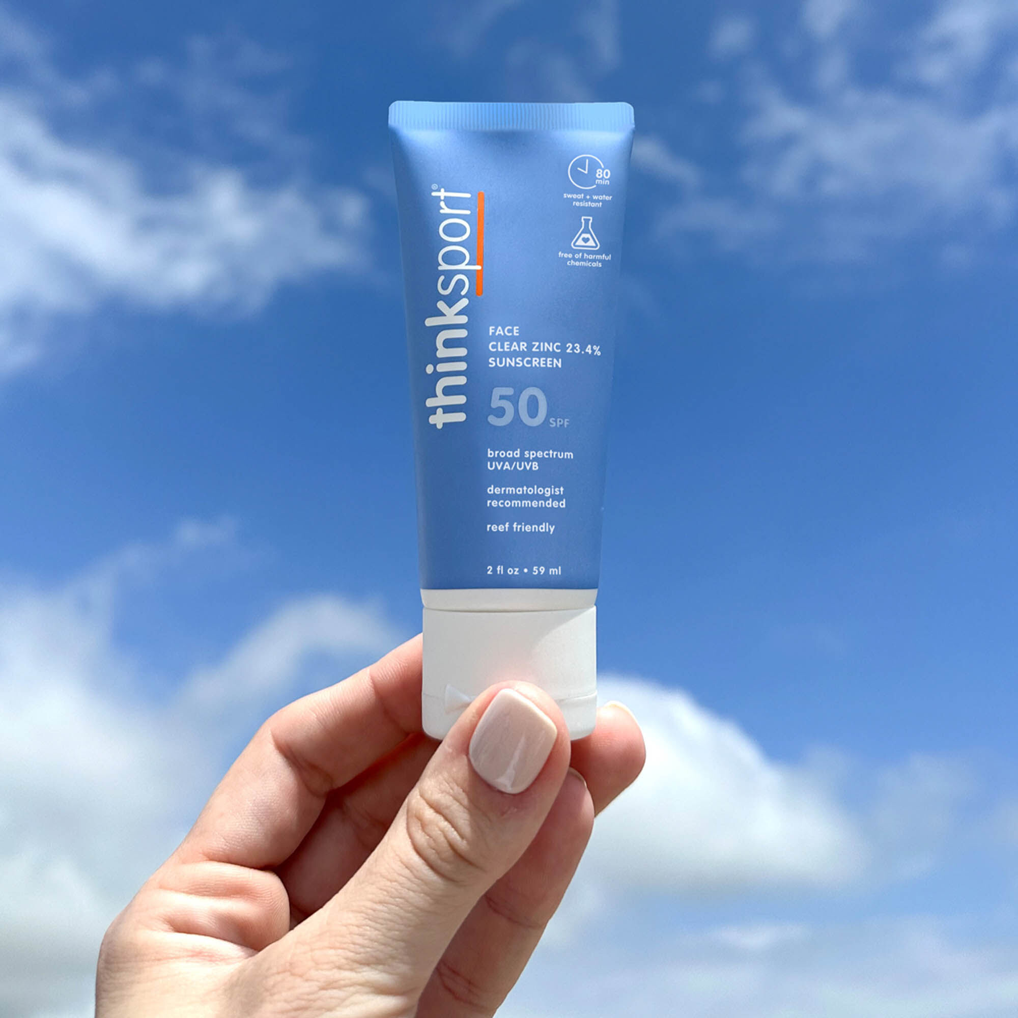 thinksport SPF 50 Clear Zinc Active Face Sunscreen,  2 fl oz., , large