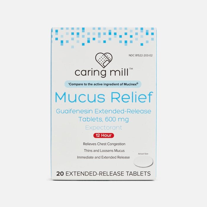 Caring Mill™ Mucus Relief Guaifenesin Extended-Release Tablets, 600mg, , large
