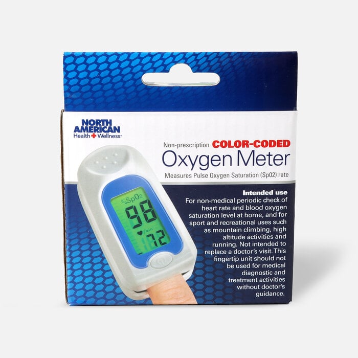 North American Health+Wellness Color-Coded Oxygen Meter, , large
