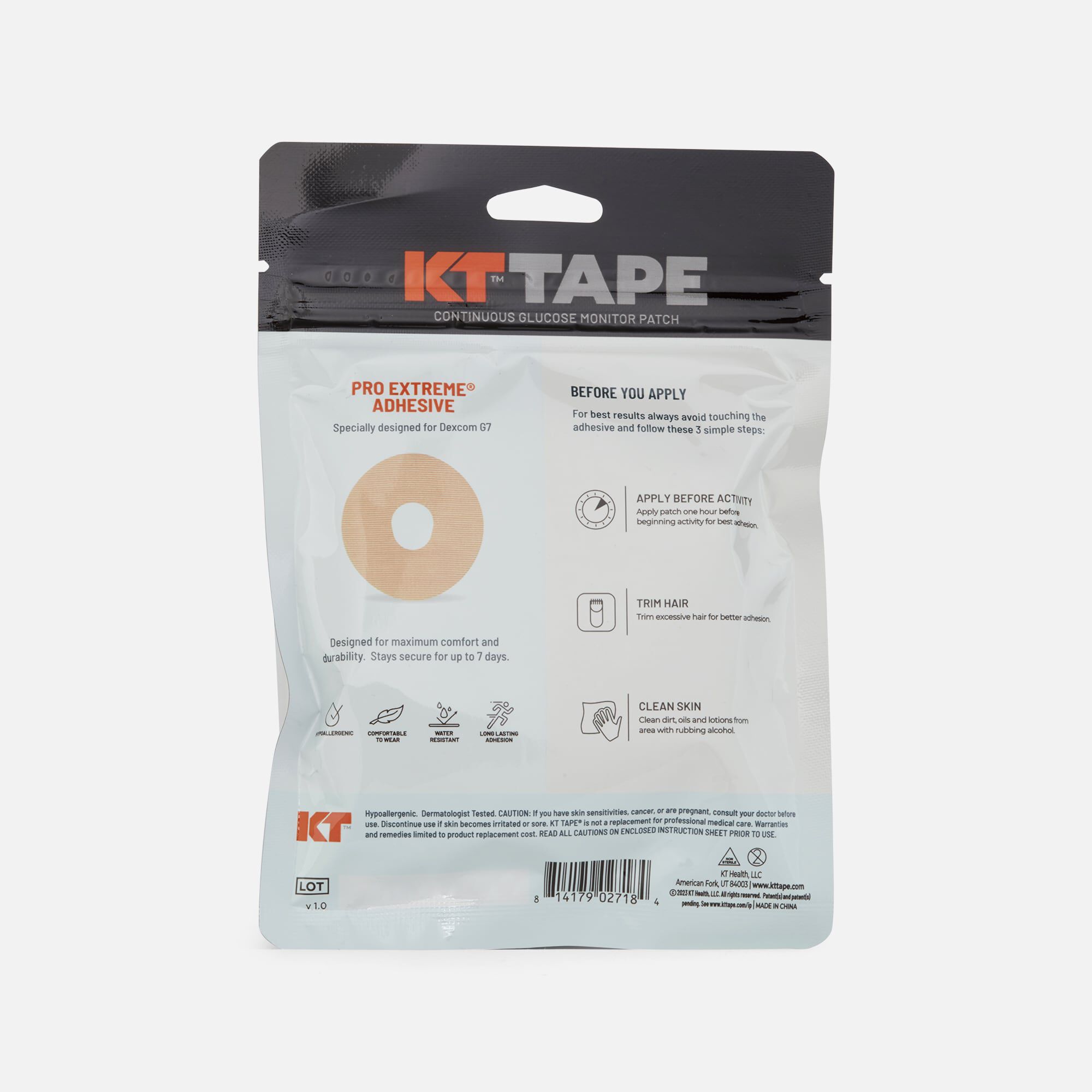 KT Tape CGM Dexcom G7 Patches, 20 ct., , large