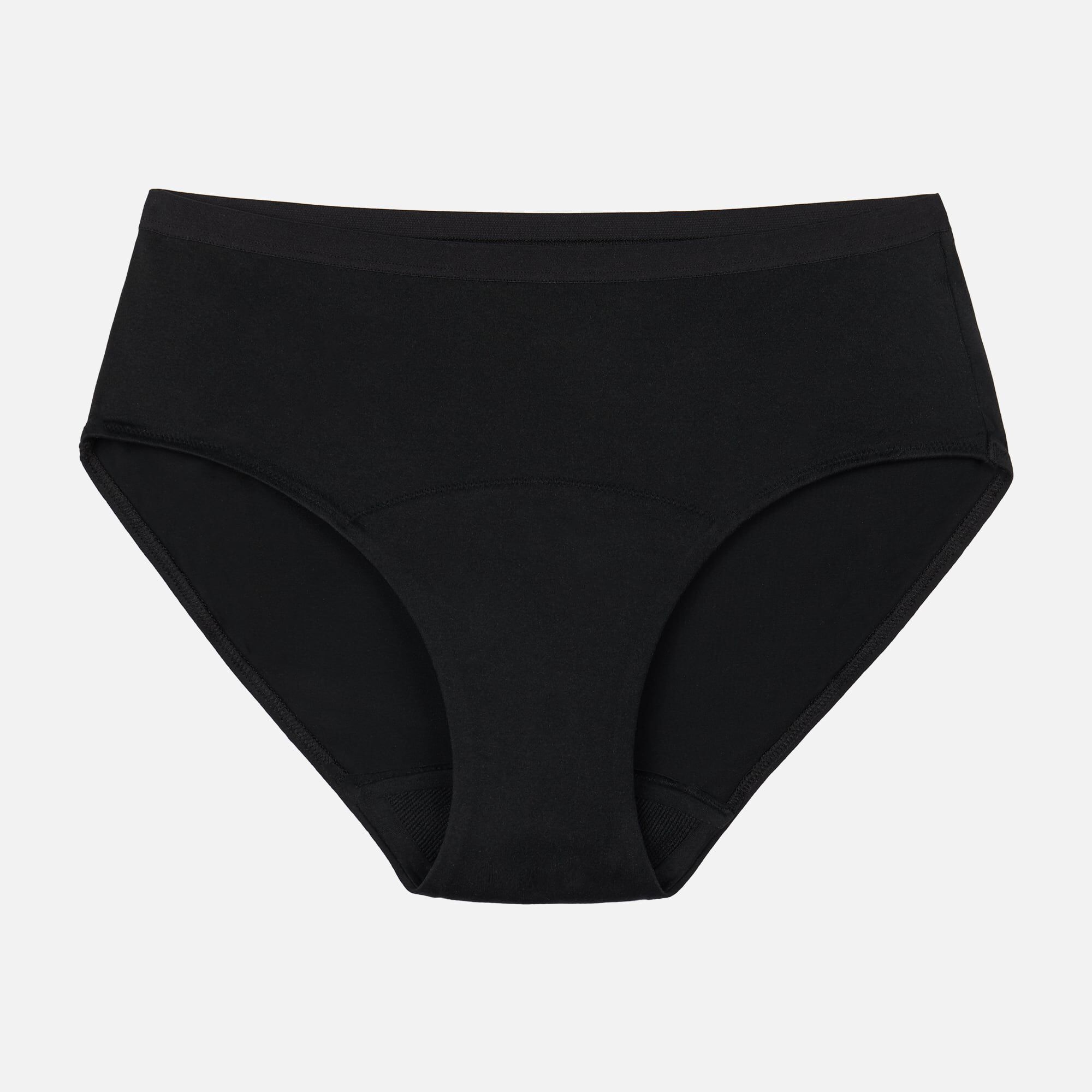 Thinx For All Leaks Signature Very Light Hiphugger Incontinence Underwear, Black, XL
