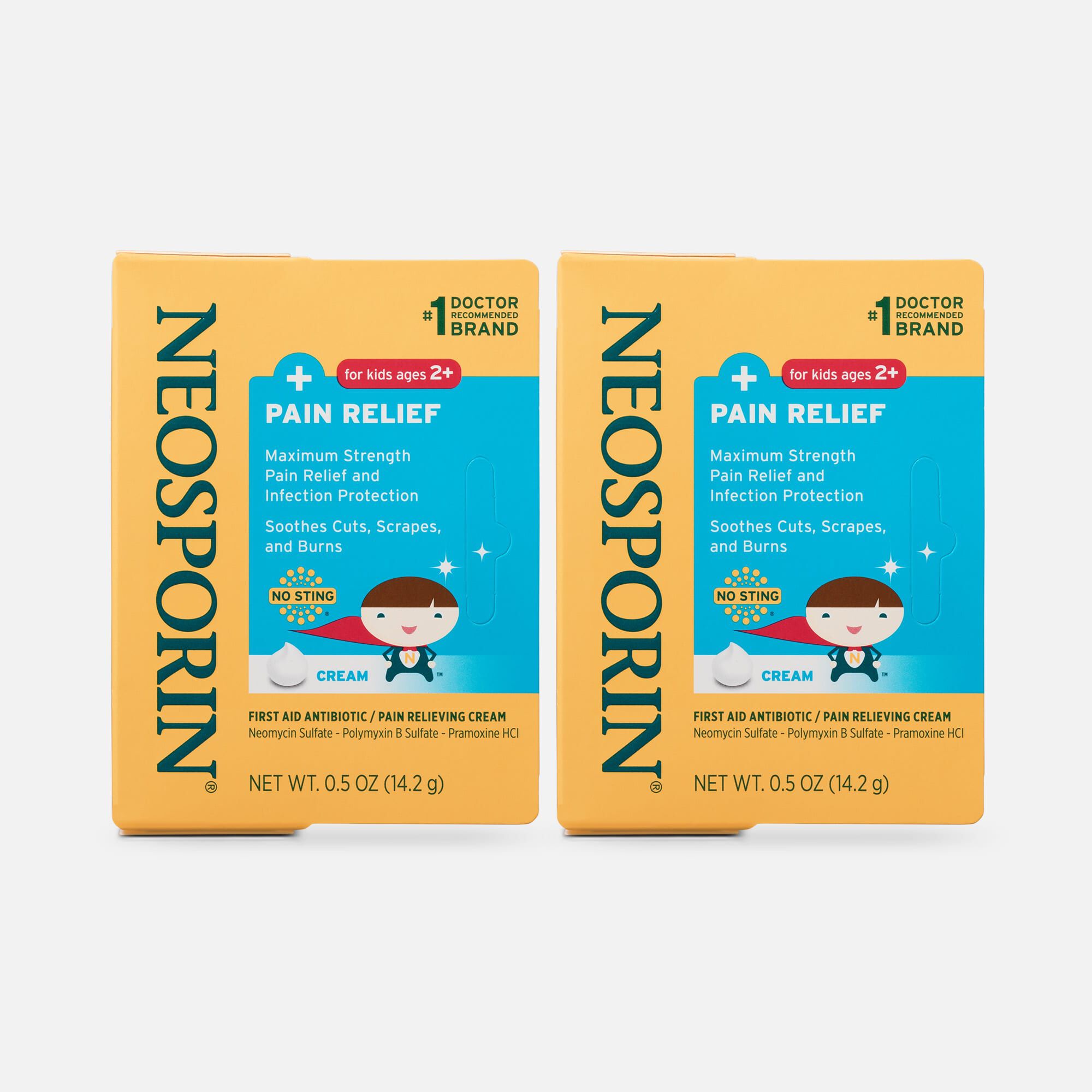 Neosporin Antibiotic + Pain Relief Cream for Kids, 0.5 oz. (2 pack), , large