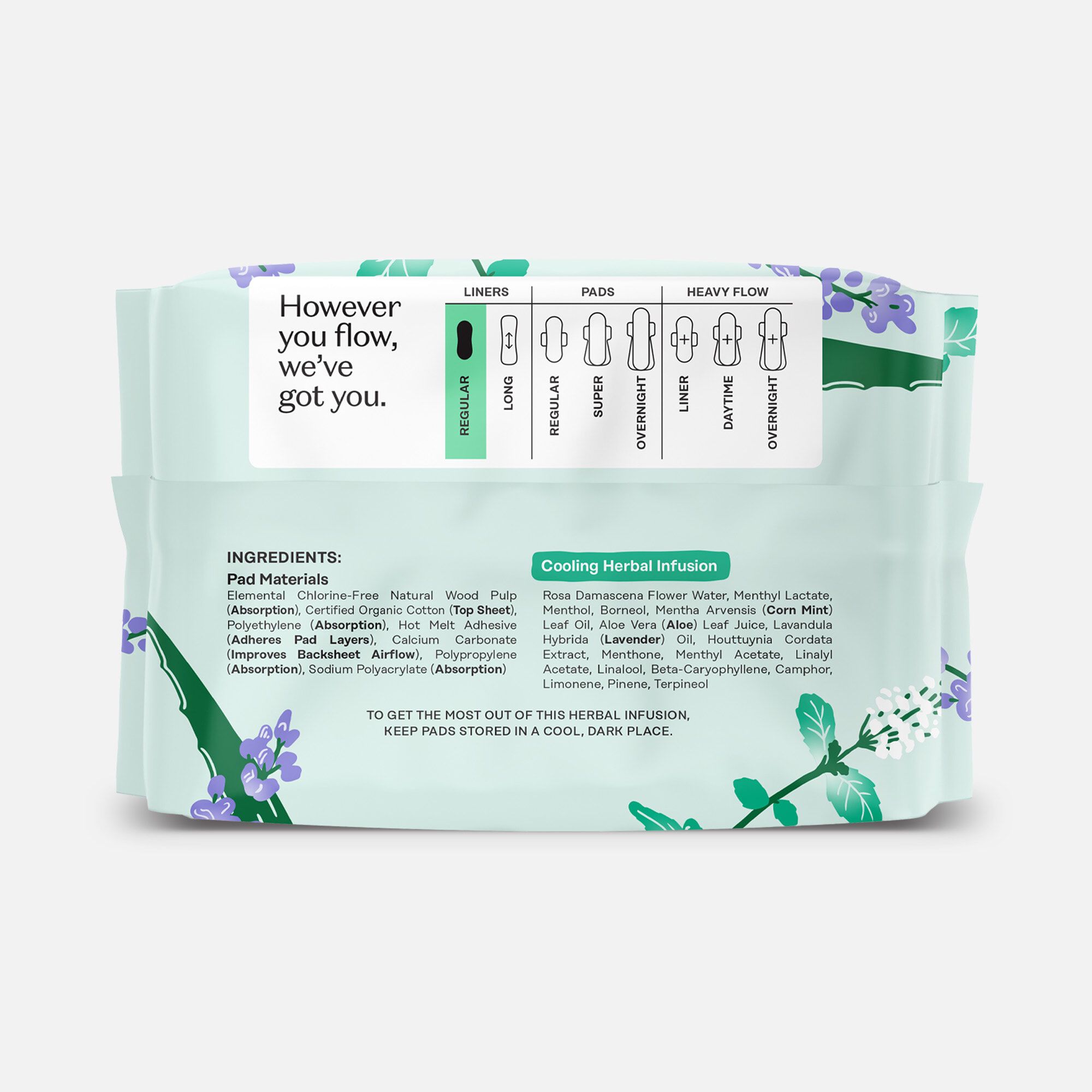 The Honey Pot 100% Organic Top Sheet Everyday Herbal Pantiliners, 30 ct., , large