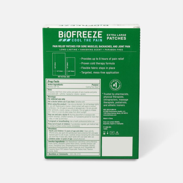 Biofreeze Extra Large Pain Relief Patch, Variety Pack, 4 pc, , large