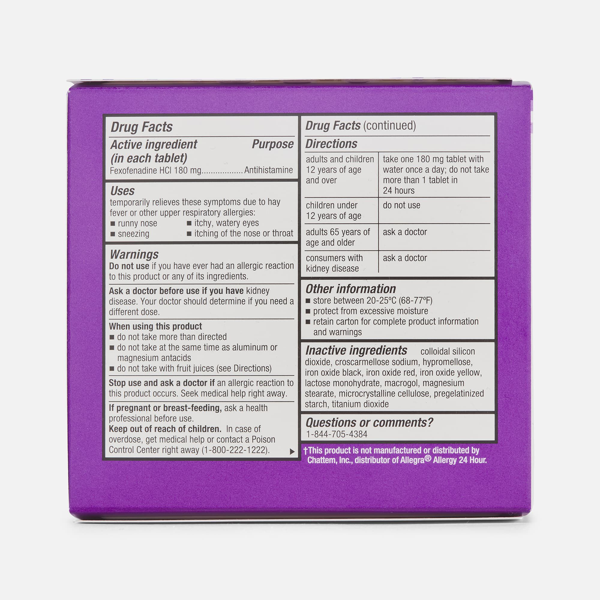 Caring Mill™ Fexofenadine Tablet, 24 hour, 90 ct., , large
