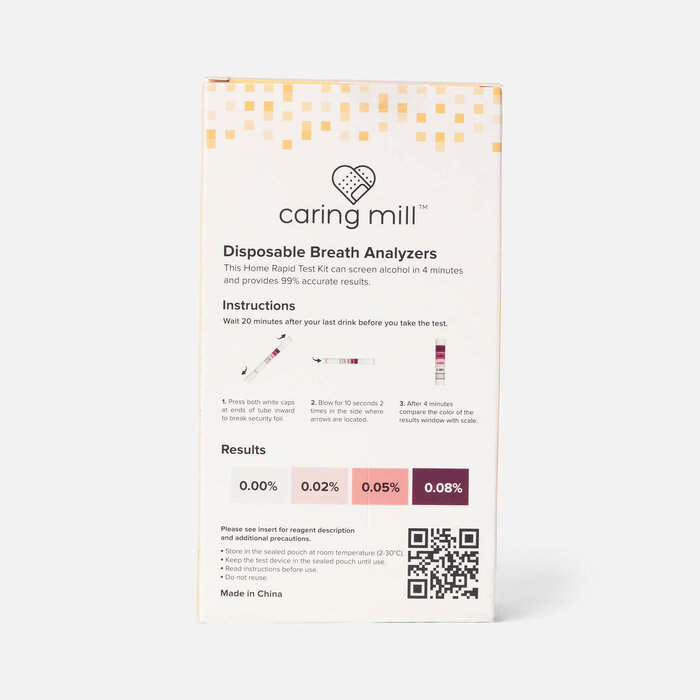 Caring Mill™ Alcohol Breath Analyzer Home Rapid Test, Disposable, 6 ct., , large