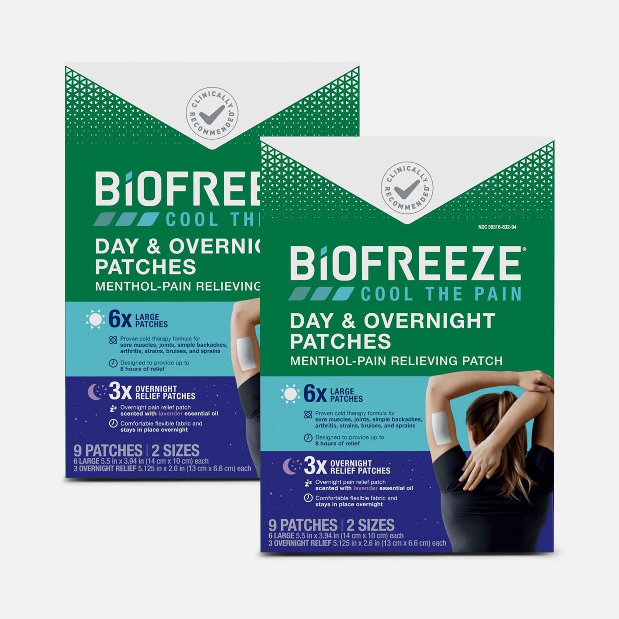 Biofreeze Day & Overnight Pain Relief Patches, 9 ct. (2-Pack), , large