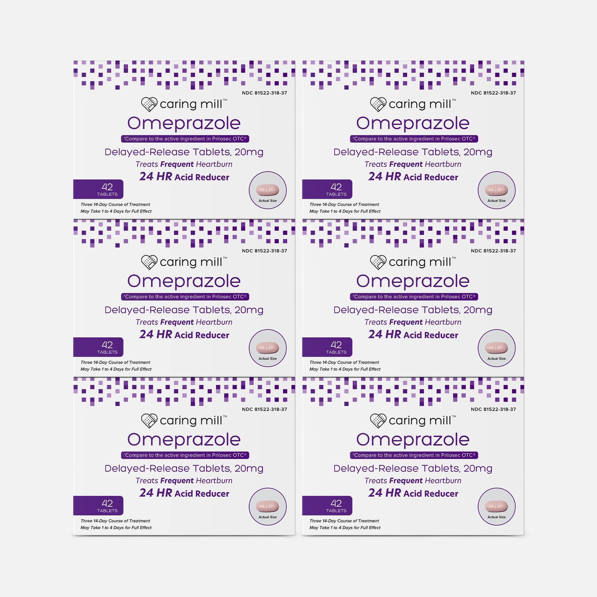 Caring Mill™ Omeprazole Delayed Release Tablets, 42 ct. (6 pack)